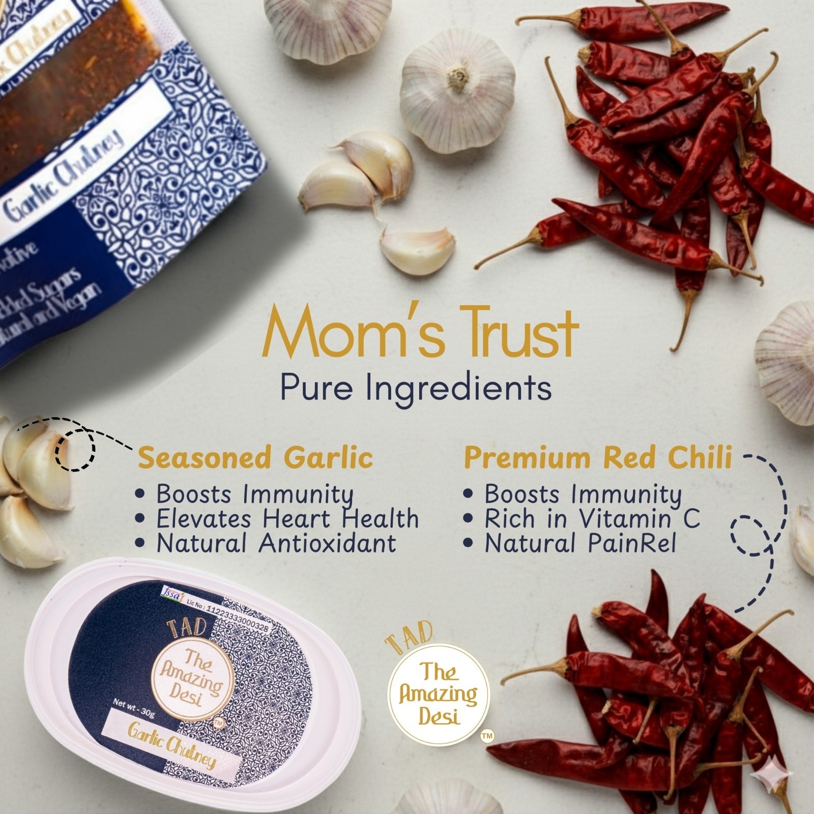 TAD Garlic Chutney - 100gm - Image 2